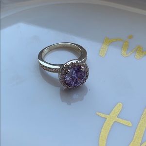 Silver with purple stone ring